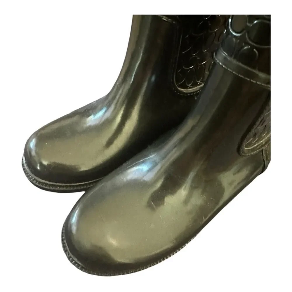 Coach | Signature Rain Rubber Low Top Boots in Black | 6